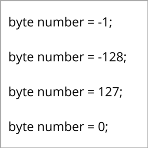 java byte data type valid examples